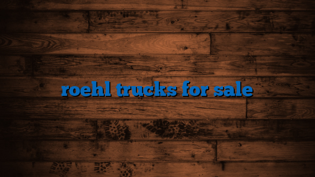Roehl Trucks For Sale: Your Comprehensive Guide to Acquiring a Reliable Used Commercial Vehicle